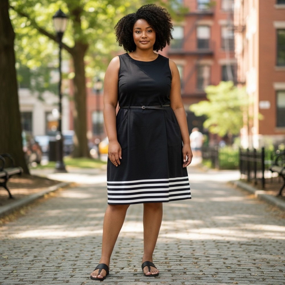 Tommy Hilfiger: Striped belted sheath dress 🇺🇸